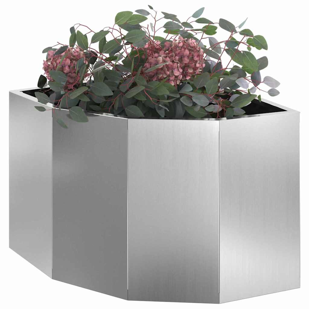 Vidaxx Eckpflanzgefäß Silber 45 x 45 x 35 cm verzinkter Stahl
