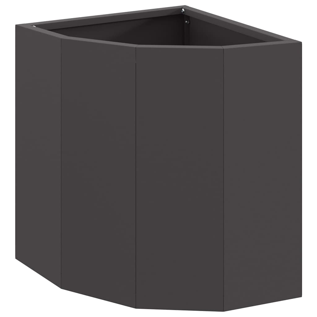 Vidaxx Eckpflanzgefäß schwarz 30 x 30 x 35 cm Stahl