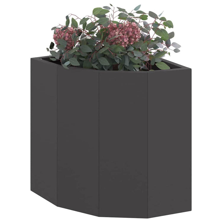 Vidaxx Eckpflanzgefäß schwarz 30 x 30 x 35 cm Stahl