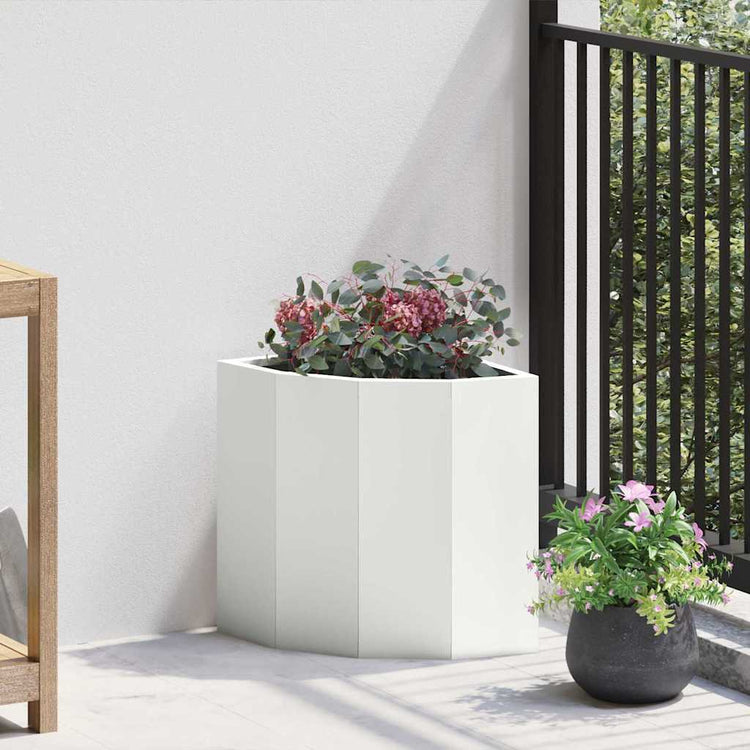 Vidaxx Eckpflanzgefäß weiß 30 x 30 x 35 cm Stahl