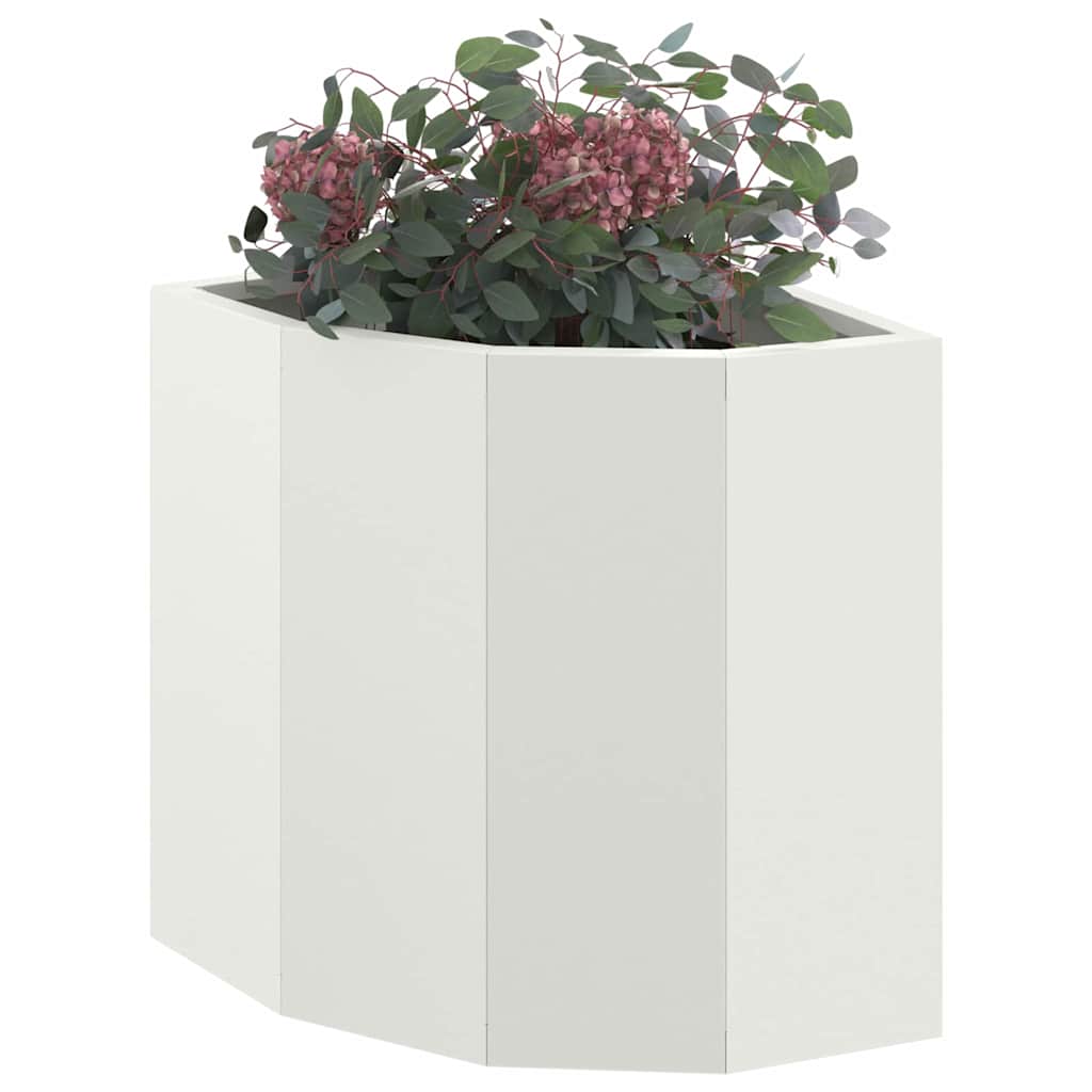 Vidaxx Eckpflanzgefäß weiß 30 x 30 x 35 cm Stahl