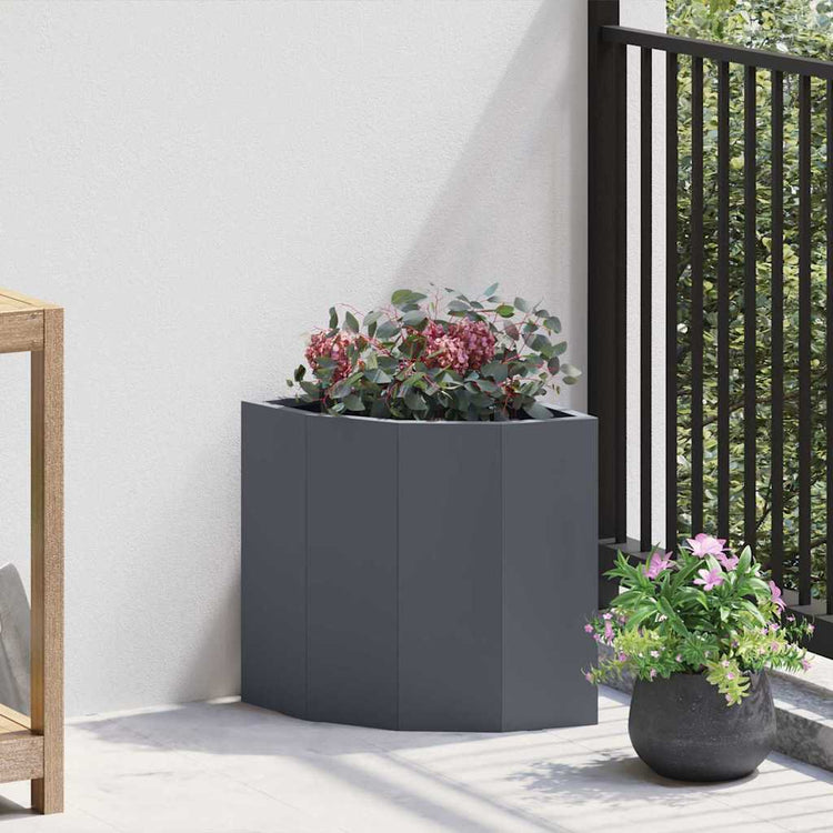 Vidaxx Eckpflanzgefäß Anthrazit 30 x 30 x 35 cm Stahl