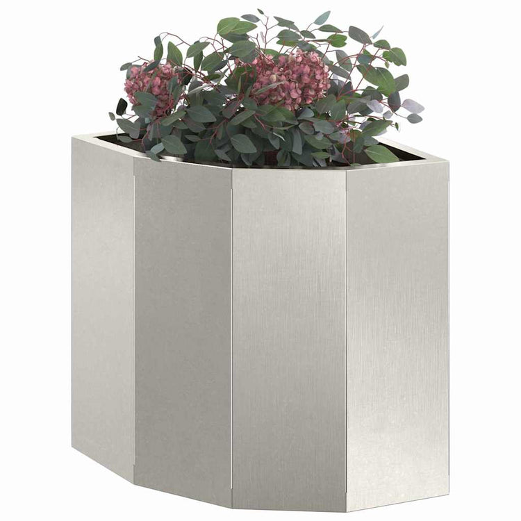 Vidaxx Eckpflanzgefäß Silber 30 x 30 x 35 cm Edelstahl