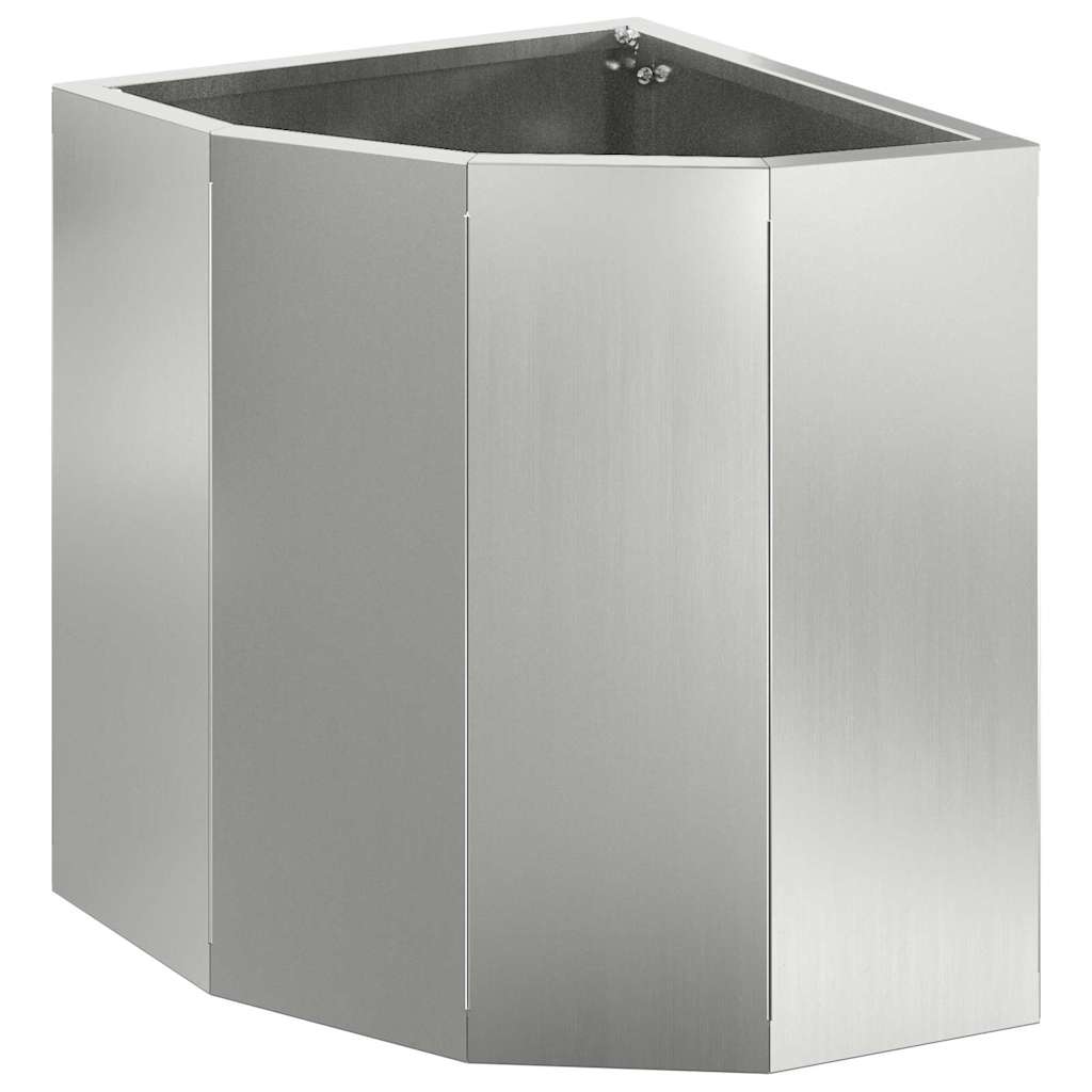 Vidaxx Eckpflanzgefäß Silber 30 x 30 x 35 cm verzinkter Stahl