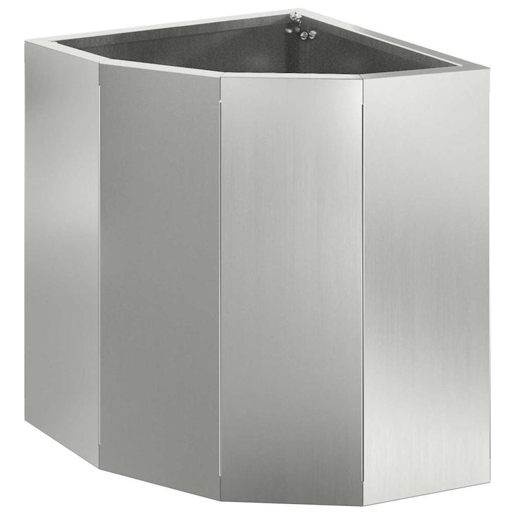 Vidaxx Eckpflanzgefäß Silber 30 x 30 x 35 cm verzinkter Stahl