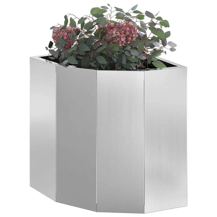 Vidaxx Eckpflanzgefäß Silber 30 x 30 x 35 cm verzinkter Stahl