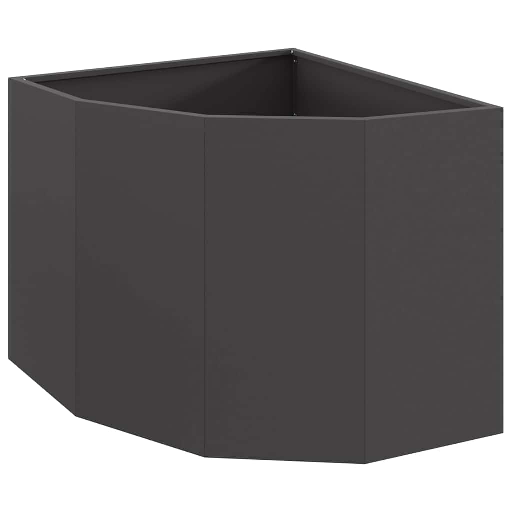 Vidaxx Eckpflanzgefäß schwarz 60 x 60 x 50 cm Stahl