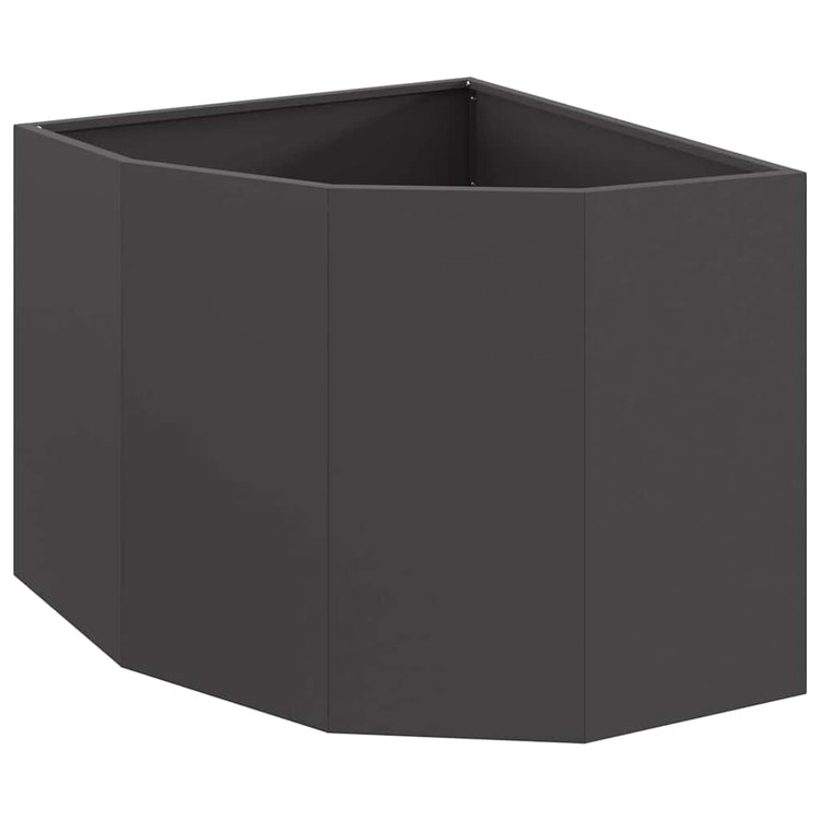 Vidaxx Eckpflanzgefäß schwarz 60 x 60 x 50 cm Stahl