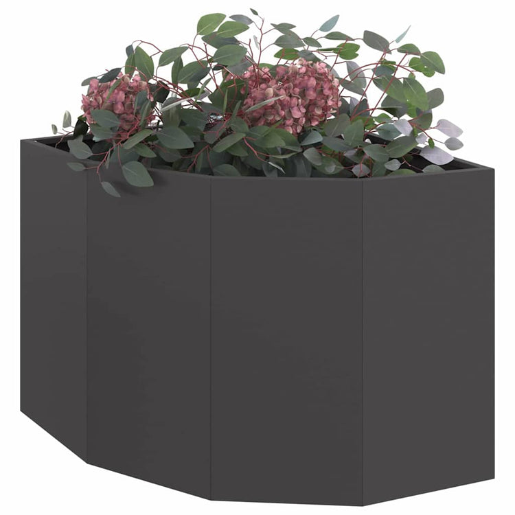 Vidaxx Eckpflanzgefäß schwarz 60 x 60 x 50 cm Stahl