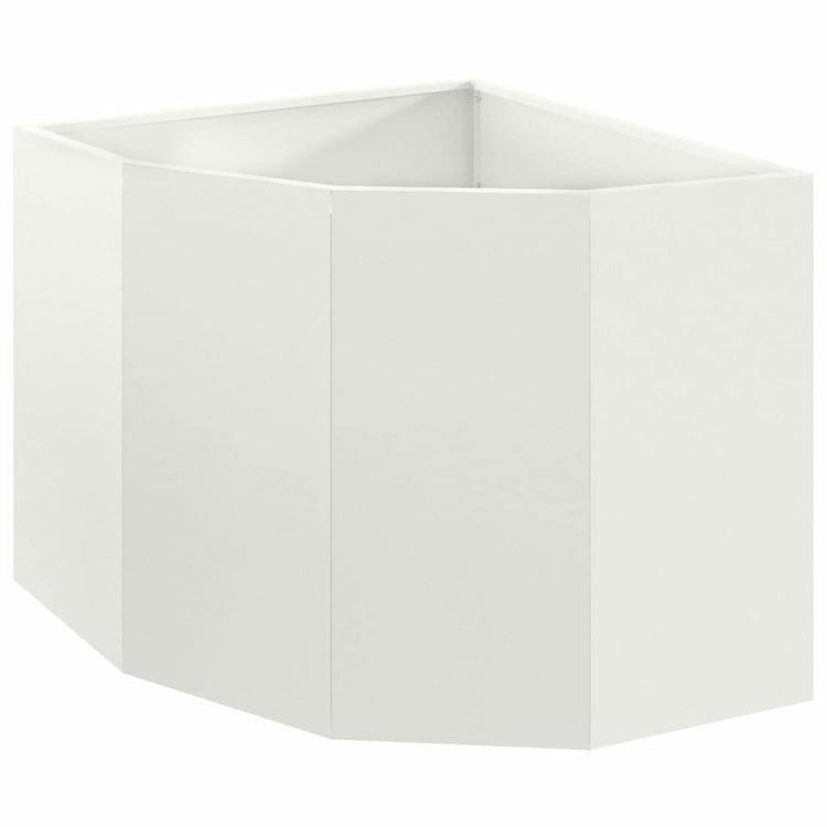 Vidaxx Eckpflanzgefäß weiß 60 x 60 x 50 cm Stahl