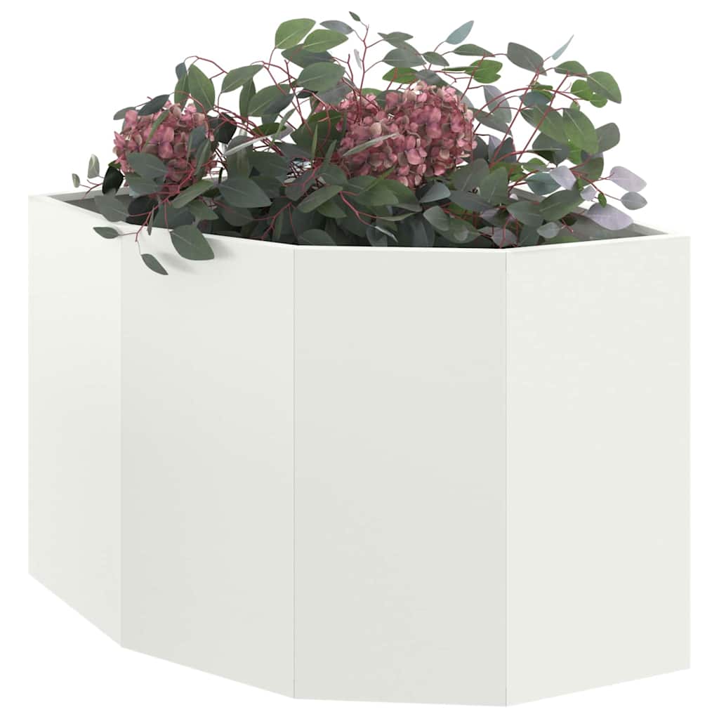 Vidaxx Eckpflanzgefäß weiß 60 x 60 x 50 cm Stahl
