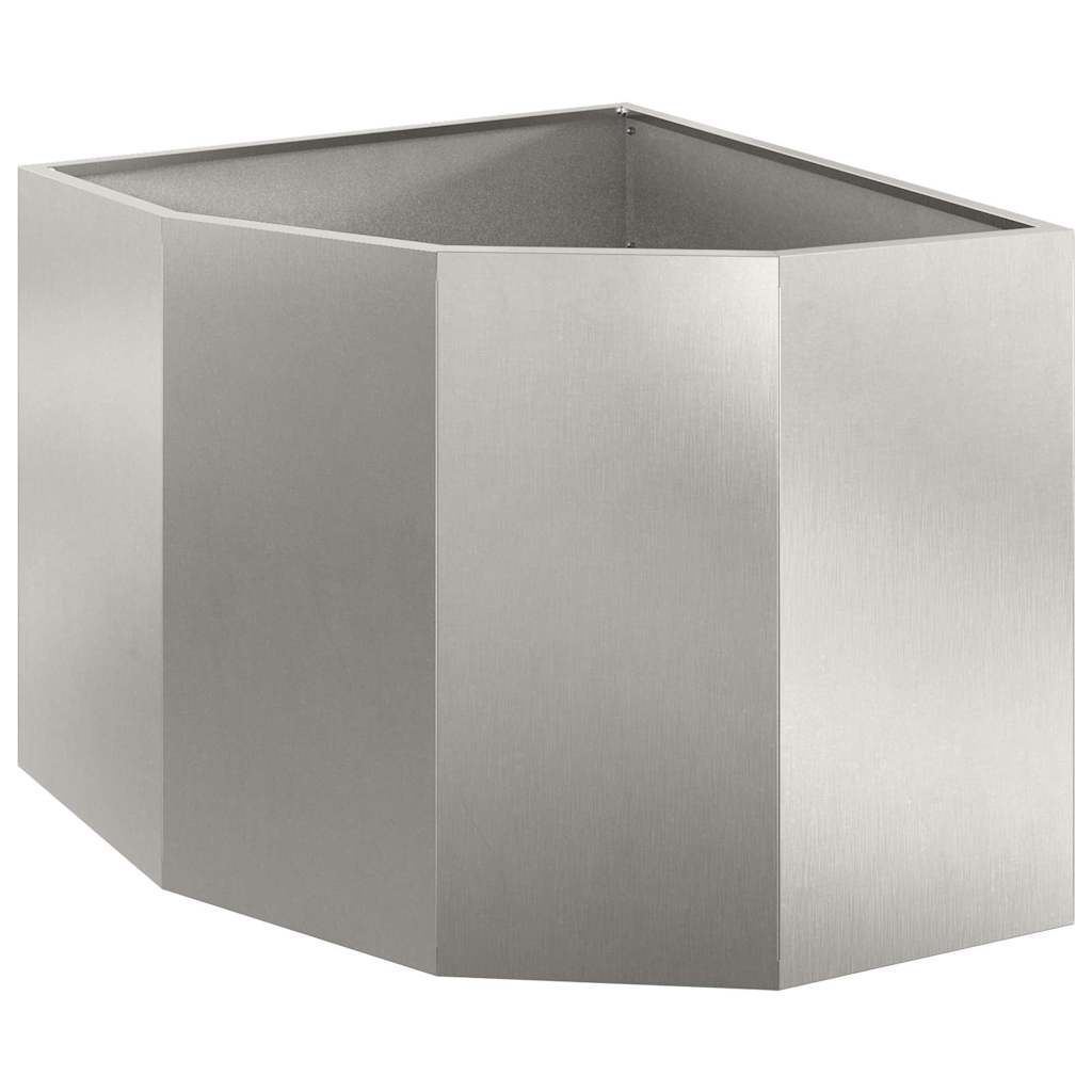 Vidaxx Eckpflanzgefäß Silber 60 x 60 x 50 cm Edelstahl