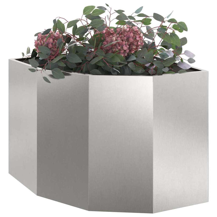Vidaxx Eckpflanzgefäß Silber 60 x 60 x 50 cm Edelstahl