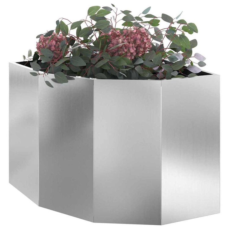 Vidaxx Eckpflanzgefäß Silber 60 x 60 x 50 cm verzinkter Stahl