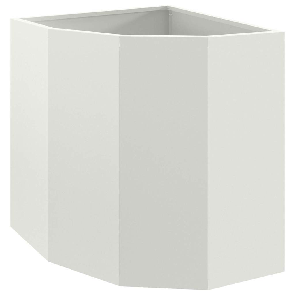 Vidaxx Eckpflanzgefäß weiß 45 x 45 x 50 cm Stahl