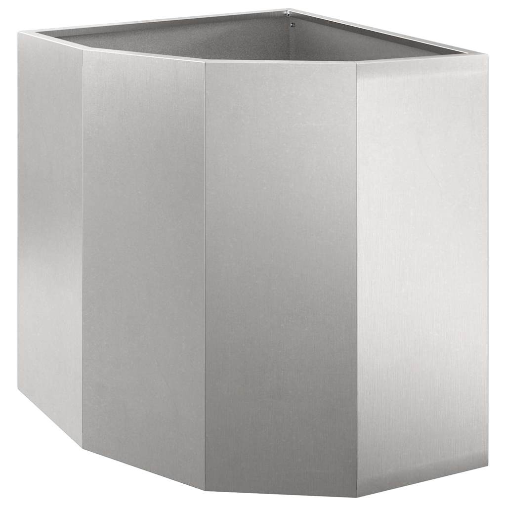 Vidaxx corner planter silver 45 x 45 x 50 cm stainless steel