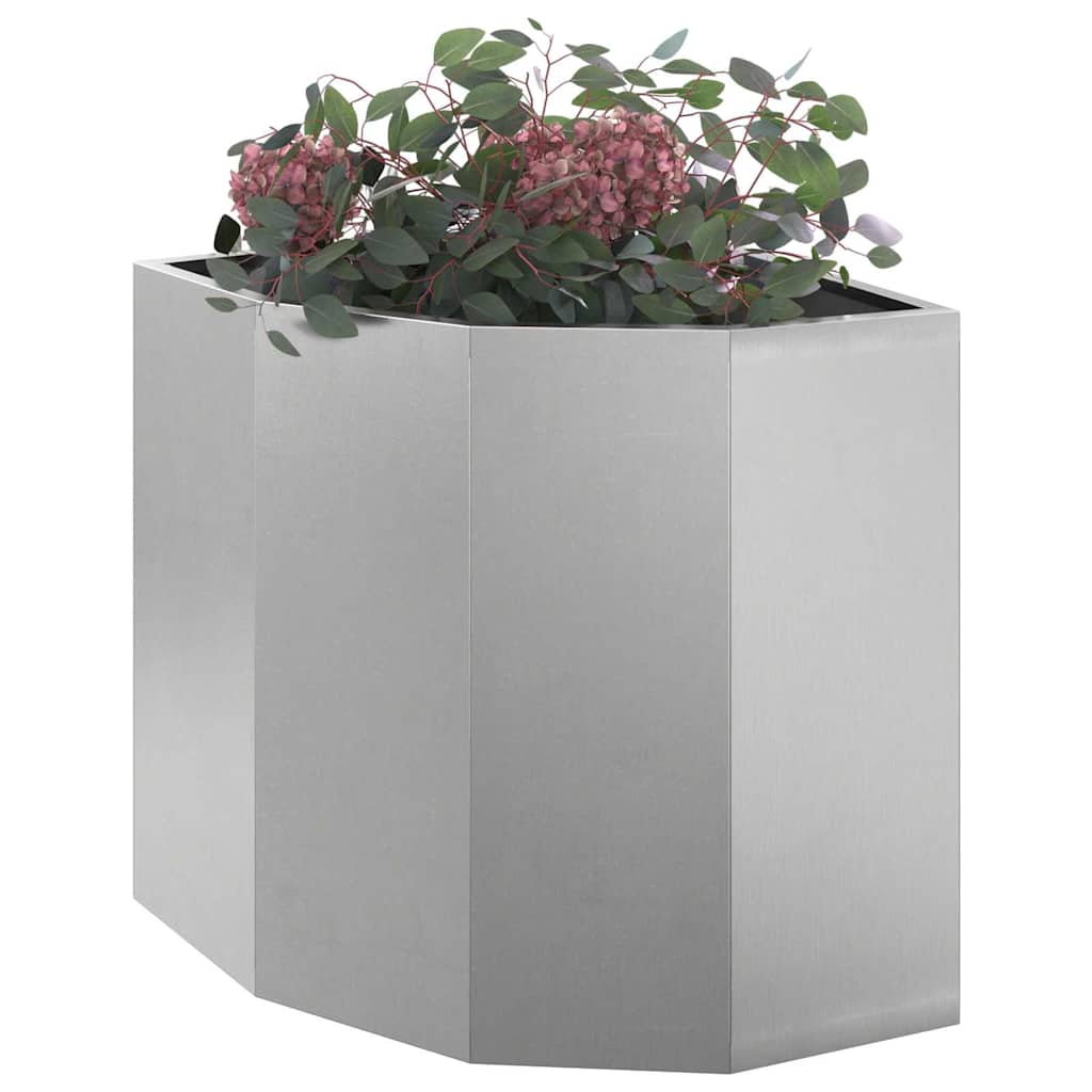 Vidaxx corner planter silver 45 x 45 x 50 cm stainless steel