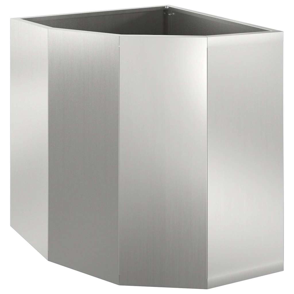 Vidaxx Eckpflanzgefäß Silber 45 x 45 x 50 cm verzinkter Stahl