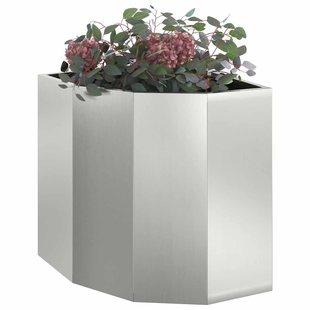 Vidaxx Eckpflanzgefäß Silber 45 x 45 x 50 cm verzinkter Stahl