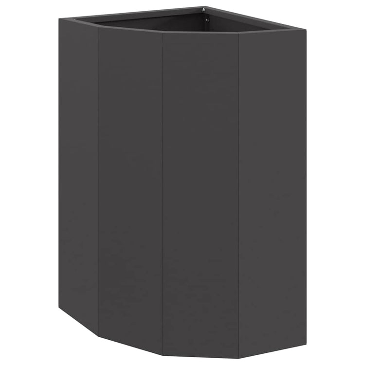 Vidaxx Eckpflanzgefäß schwarz 30 x 30 x 50 cm Stahl