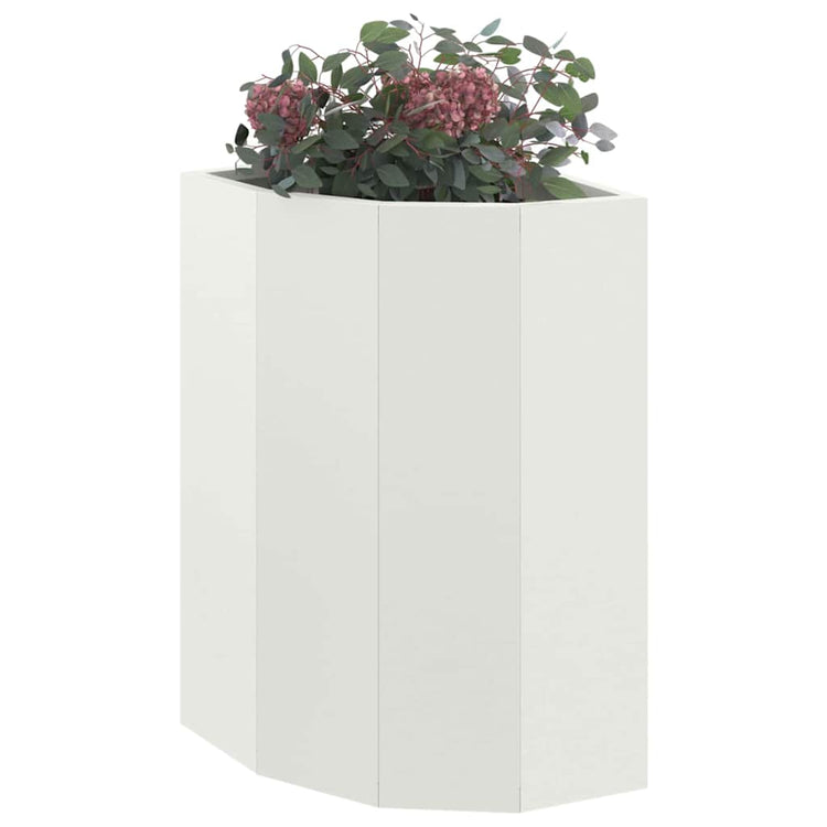 Vidaxx Eckpflanzgefäß weiß 30 x 30 x 50 cm Stahl