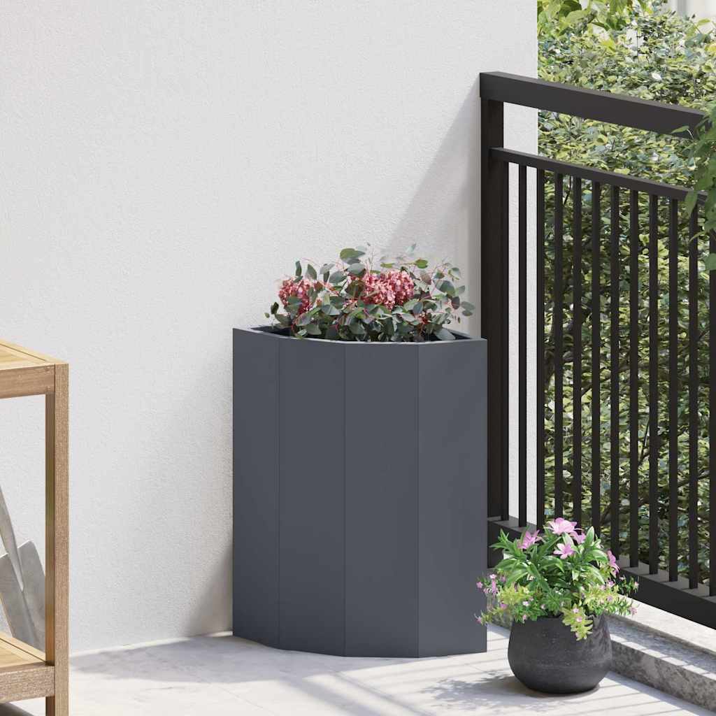 Vidaxx Eckpflanzgefäß Anthrazit 30 x 30 x 50 cm Stahl