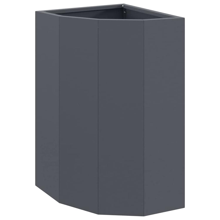 Vidaxx Eckpflanzgefäß Anthrazit 30 x 30 x 50 cm Stahl