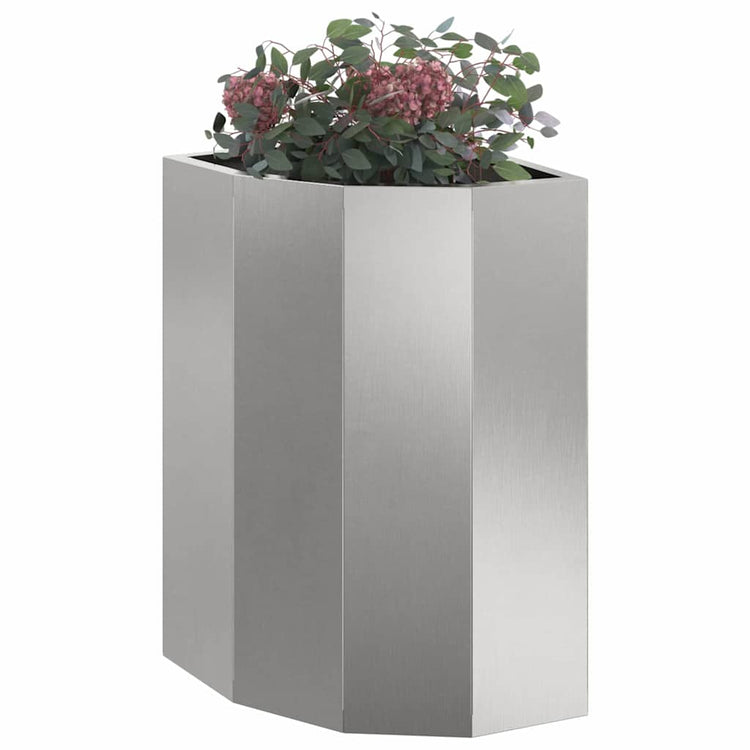 Vidaxx Eckpflanzgefäß Silber 30 x 30 x 50 cm Edelstahl
