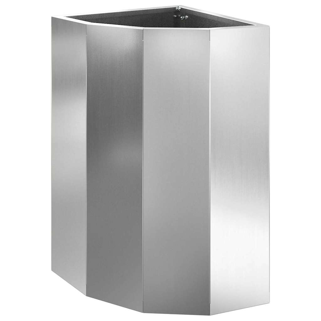 Vidaxx Eckpflanzgefäß Silber 30 x 30 x 50 cm verzinkter Stahl