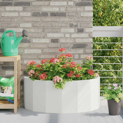 Vidaxx Pflanzgefäß weiß 90 x 45 x 35 cm Stahl