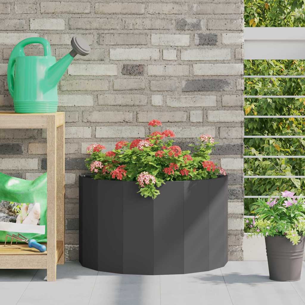 Vidaxx Pflanzgefäß schwarz 60 x 30 x 35 cm Stahl
