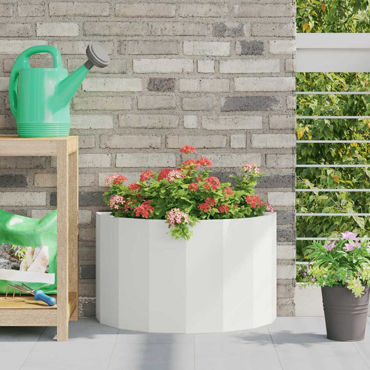 Vidaxx Pflanzgefäß weiß 60 x 30 x 35 cm Stahl