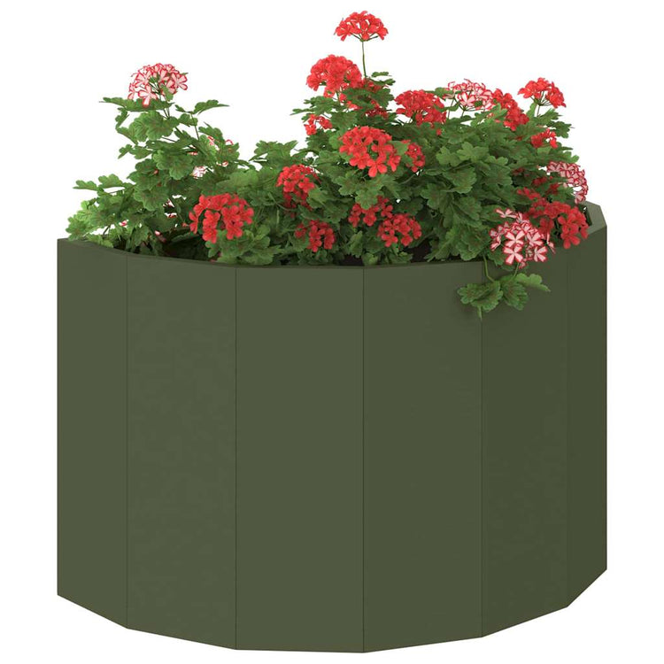 Vidaxx Pflanzgefäß olivgrün 60 x 30 x 35 cm Stahl