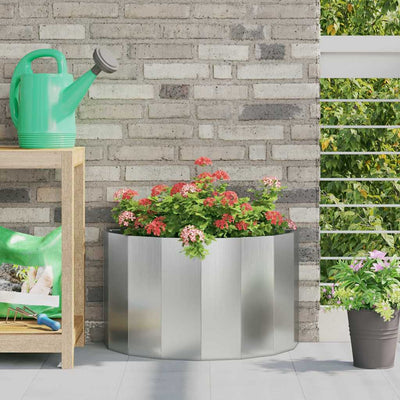 Vidaxx Pflanzgefäß Silber 60 x 30 x 35 cm verzinkter Stahl