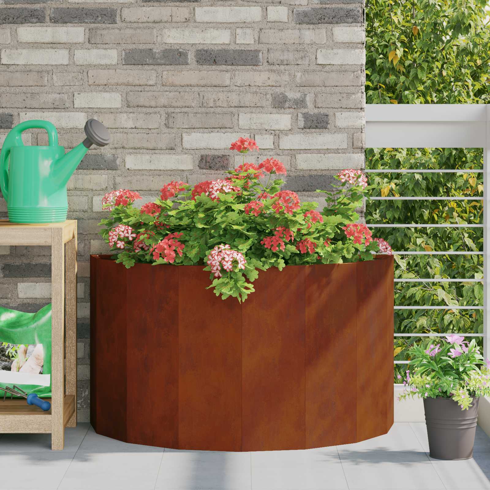 Vidaxl Pflanzgefäß rostig 90 x 45 x 50 cm Cortenstahl