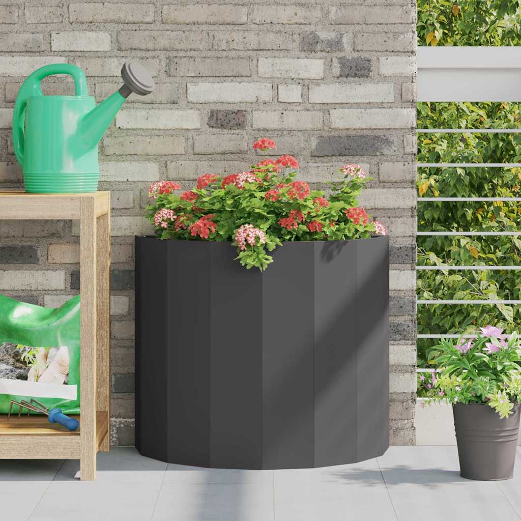 Vidaxx Pflanzgefäß schwarz 60 x 30 x 50 cm Stahl