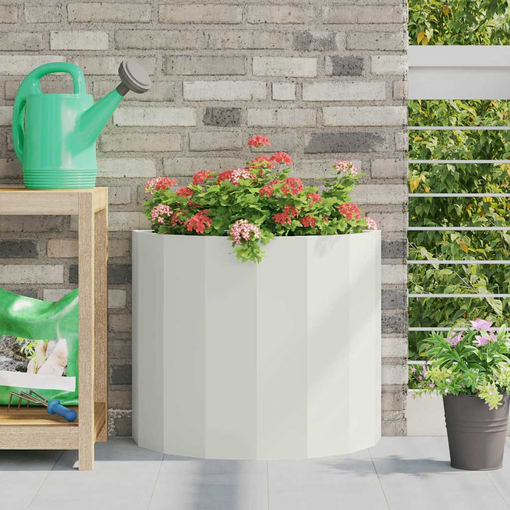 Vidaxx Pflanzgefäß weiß 60 x 30 x 50 cm Stahl