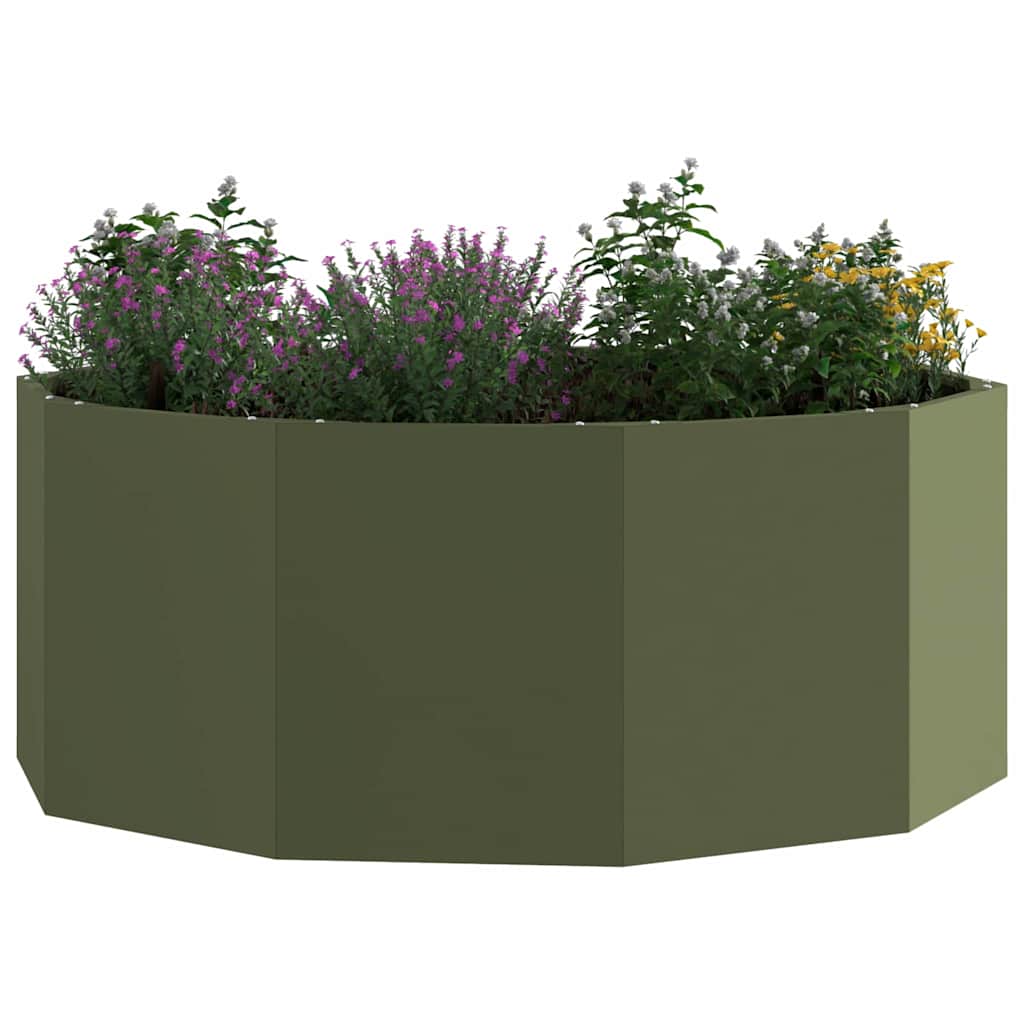 Vidaxx Pflanzgefäß olivgrün 90 x 90 x 35 cm Stahl