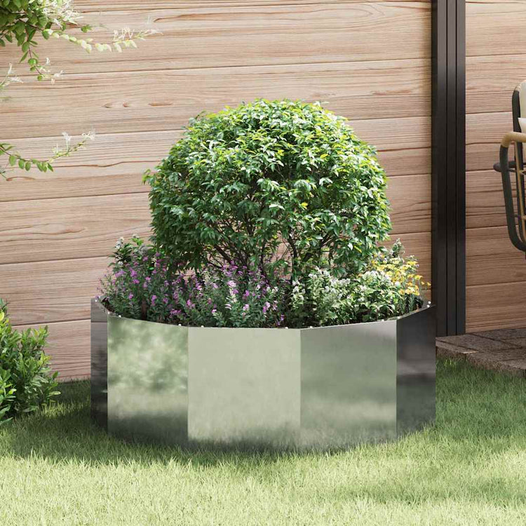 Vidaxx Pflanzgefäß Silber 90 x 90 x 35 cm verzinkter Stahl