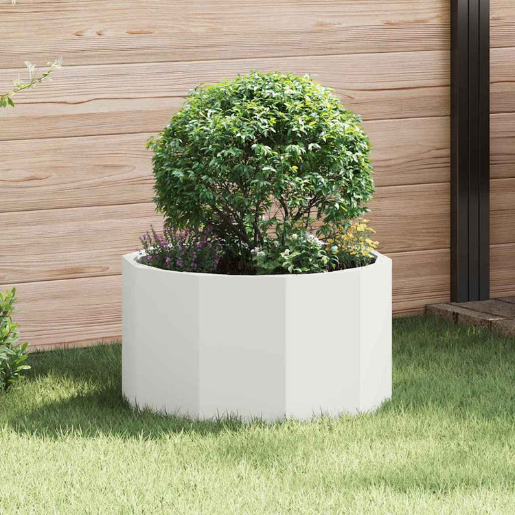 Vidaxx Pflanzgefäß weiß 60 x 60 x 35 cm Stahl