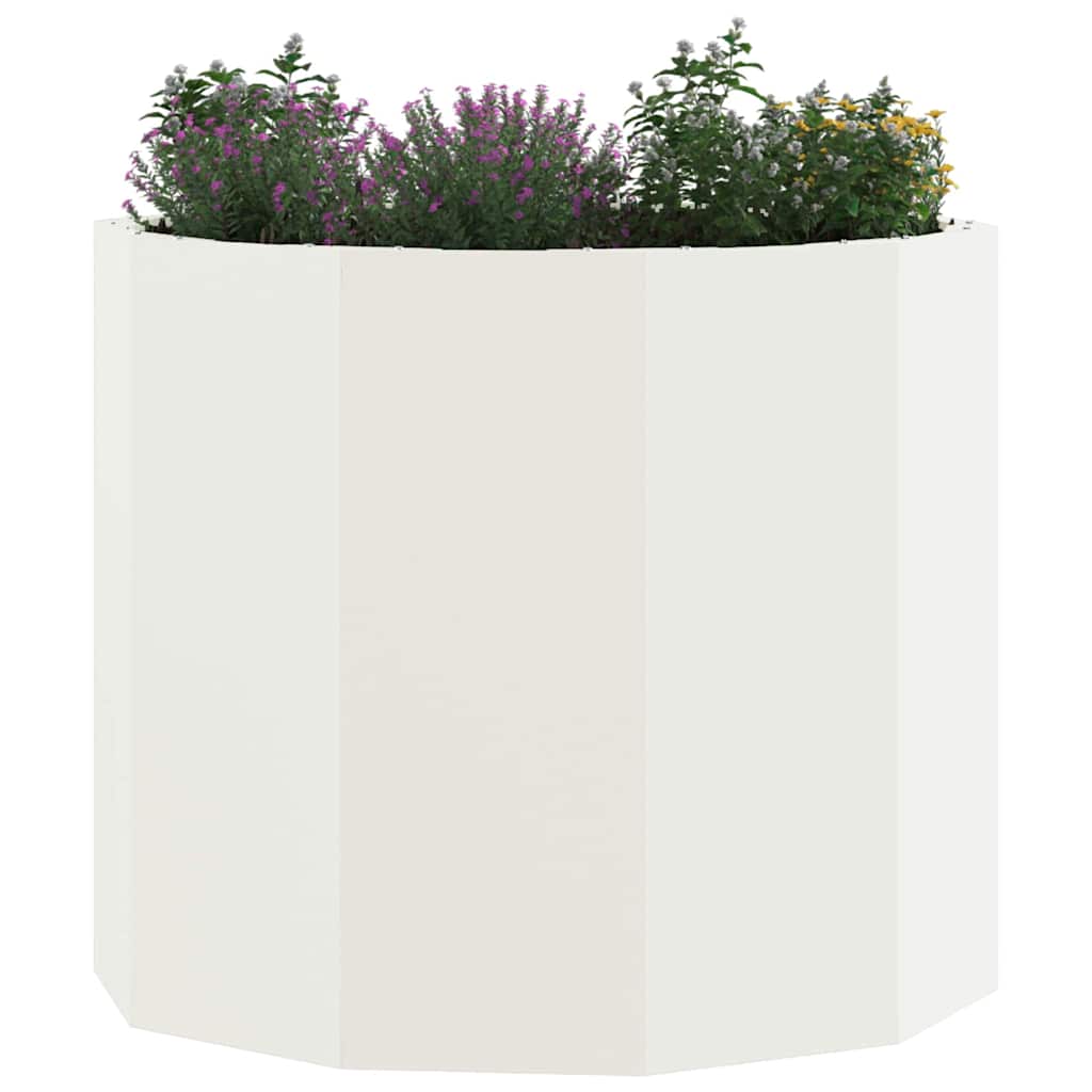 Vidaxx Pflanzgefäß weiß 60 x 60 x 50 cm Stahl
