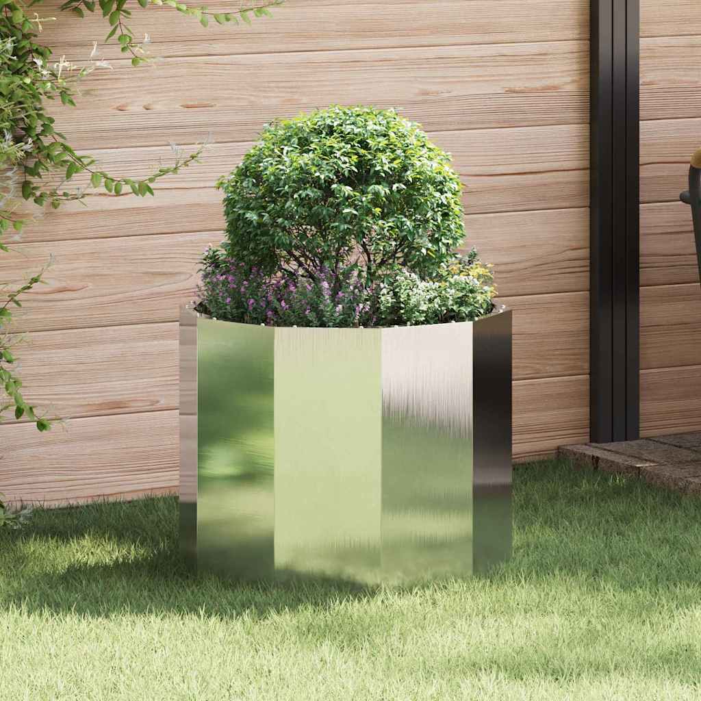 Vidaxx Pflanzgefäß Silber 60 x 60 x 50 cm Edelstahl