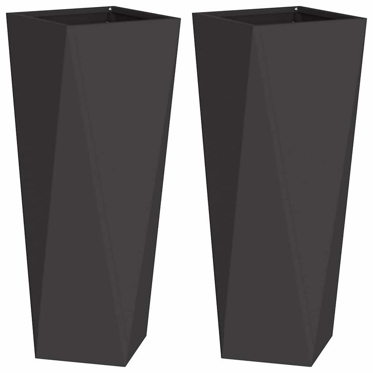 Vidaxx Pflanzgefäß 2 Stück schwarz 30 x 30 x 75 cm Stahl