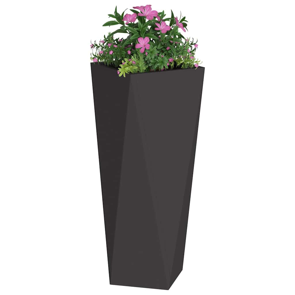 Vidaxx Pflanzgefäß 2 Stück schwarz 30 x 30 x 75 cm Stahl