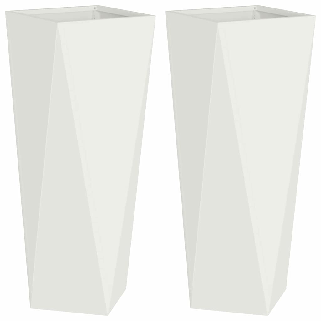 Vidaxx Pflanzgefäß 2 Stück weiß 30 x 30 x 75 cm Stahl