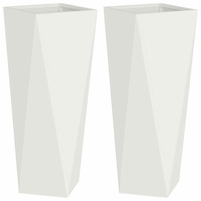 Vidaxx Pflanzgefäß 2 Stück weiß 30 x 30 x 75 cm Stahl