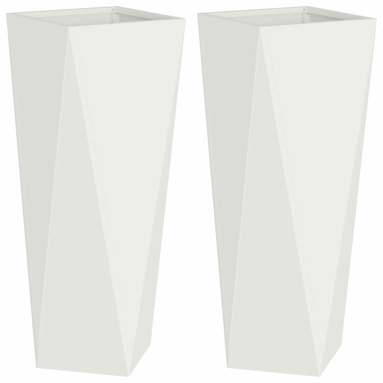 Vidaxx Pflanzgefäß 2 Stück weiß 30 x 30 x 75 cm Stahl