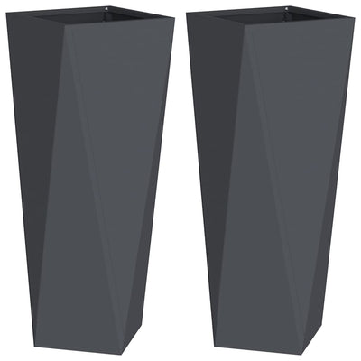 Vidaxl Pflanzgefäß 2 Stk. Anthrazit 30 x 30 x 75 cm Stahl