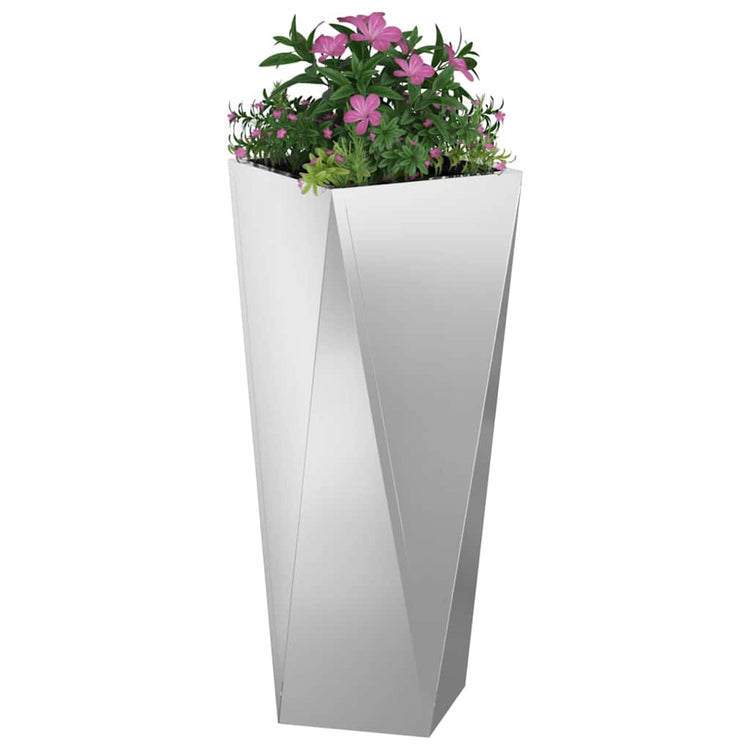 Vidaxx Pflanzgefäß 2 Stk. Silber 30 x 30 x 75 cm verzinkter Stahl
