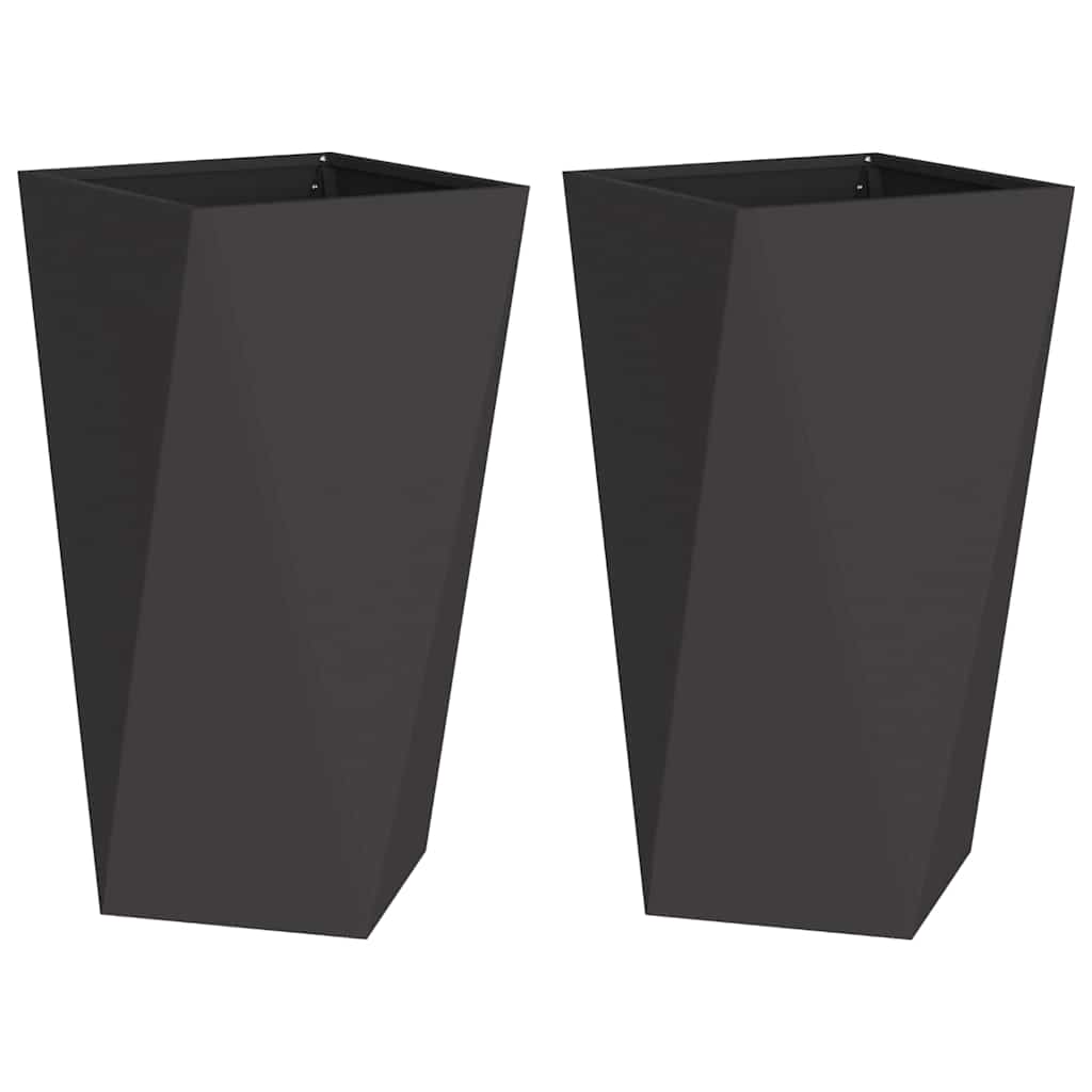 Vidaxx Pflanzgefäß 2 Stück schwarz 40 x 40 x 75 cm Stahl